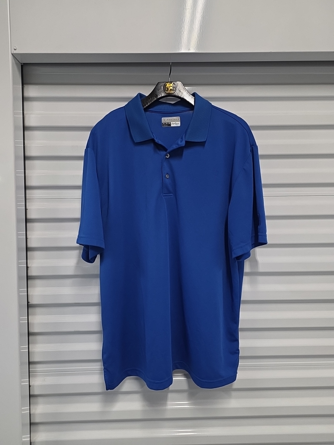 Pga Tour Airflux Blue Polo Shirt Xl Short Sleeve Golf Performance (C)